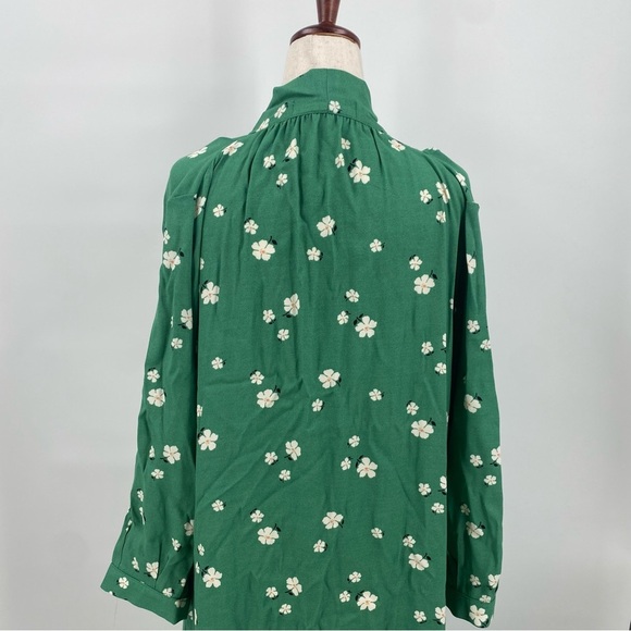 Buru Green Floral Bow Housecoat Dress Extra Small XS - Picture 13 of 13